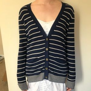Madewell Blue Striped Cardigan